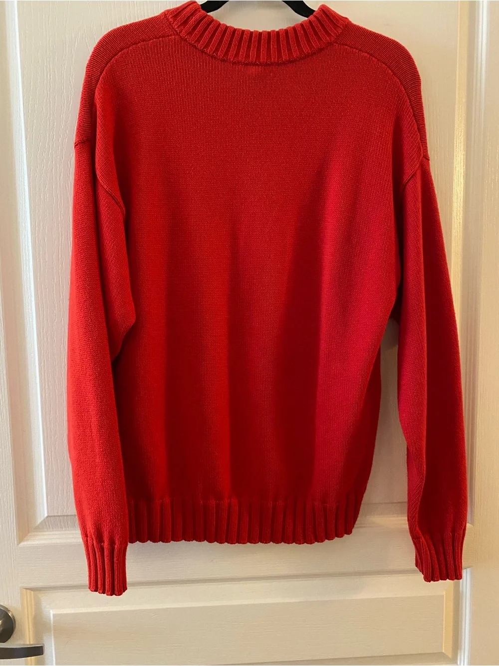 DONNI. Cotton & Cashmere Crewneck Sweater in Tomato - S